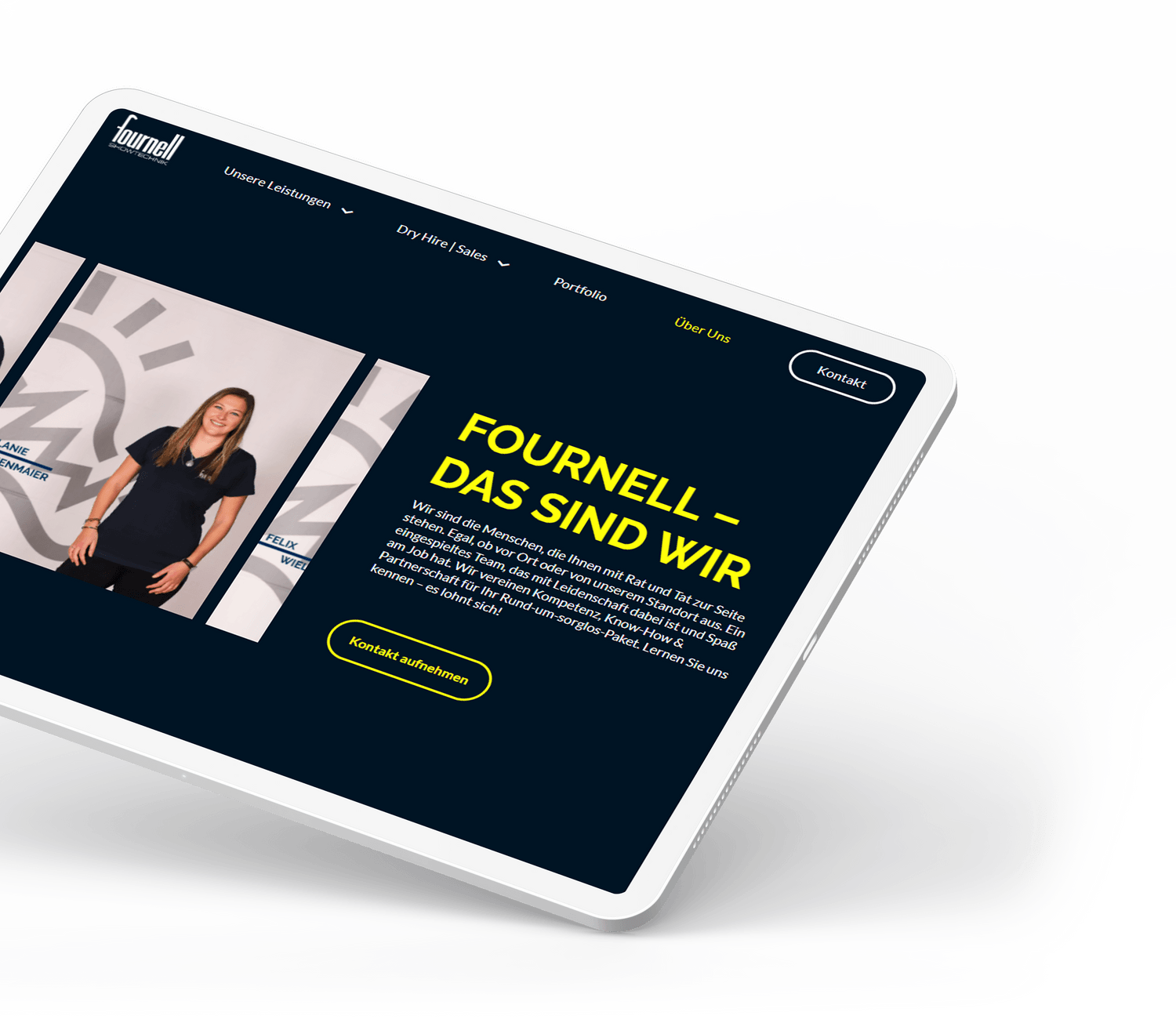 Tablet Ansicht der Fournell Website